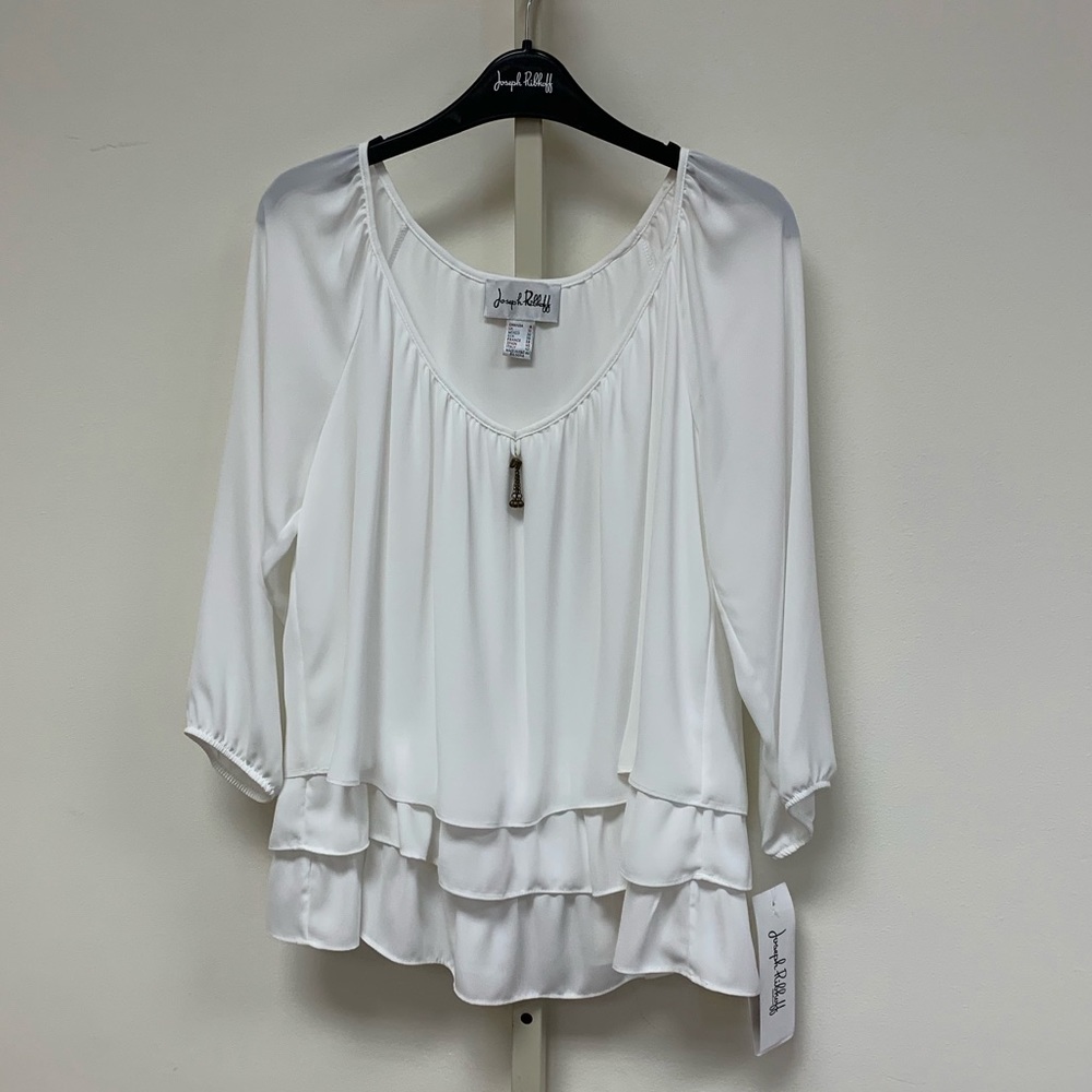 NWT Ribkoff Essentials Ruffle Layered Blouse
